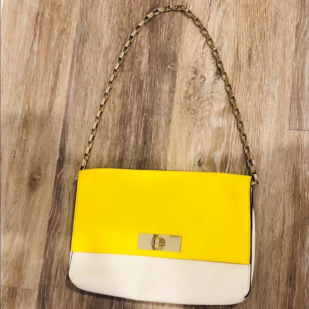 💛Kate Spade 💛yellow/white shoulder bag